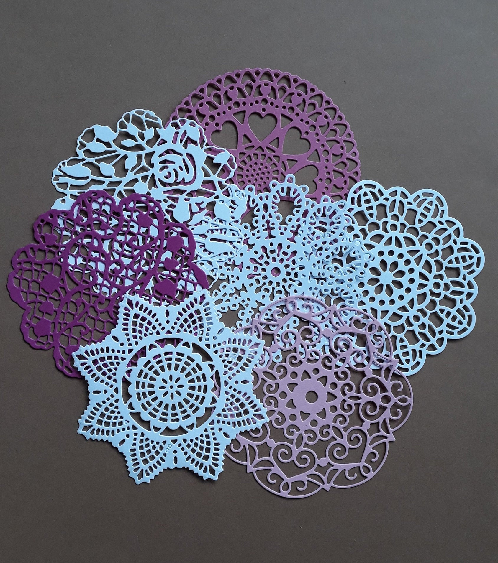 Set of 7 Different Paper Doilies Paper Doilies Die Cut Etsy