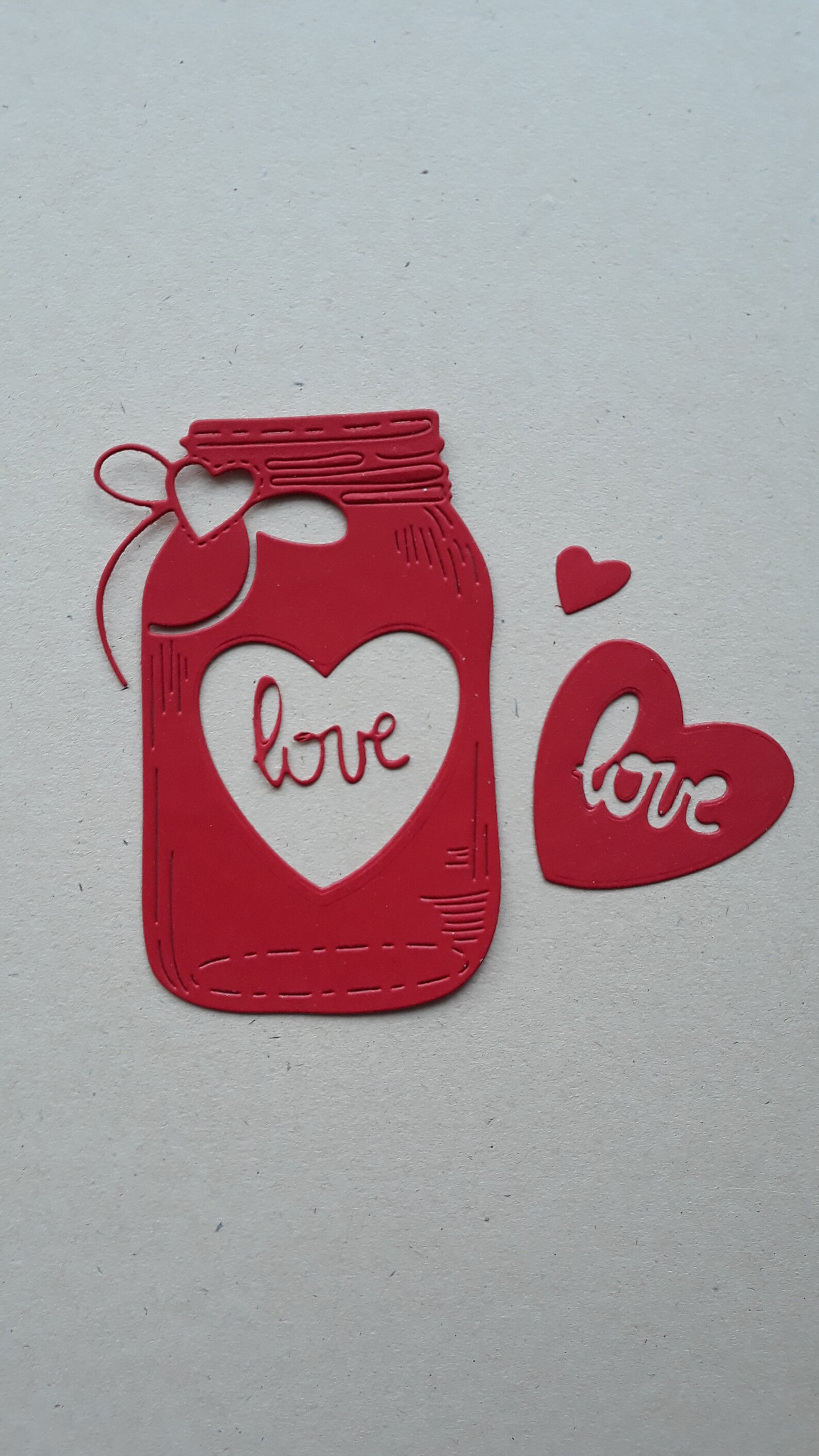 Love Jar Paper Die Cut Cardstock Shape Love Jar and Heart Etsy