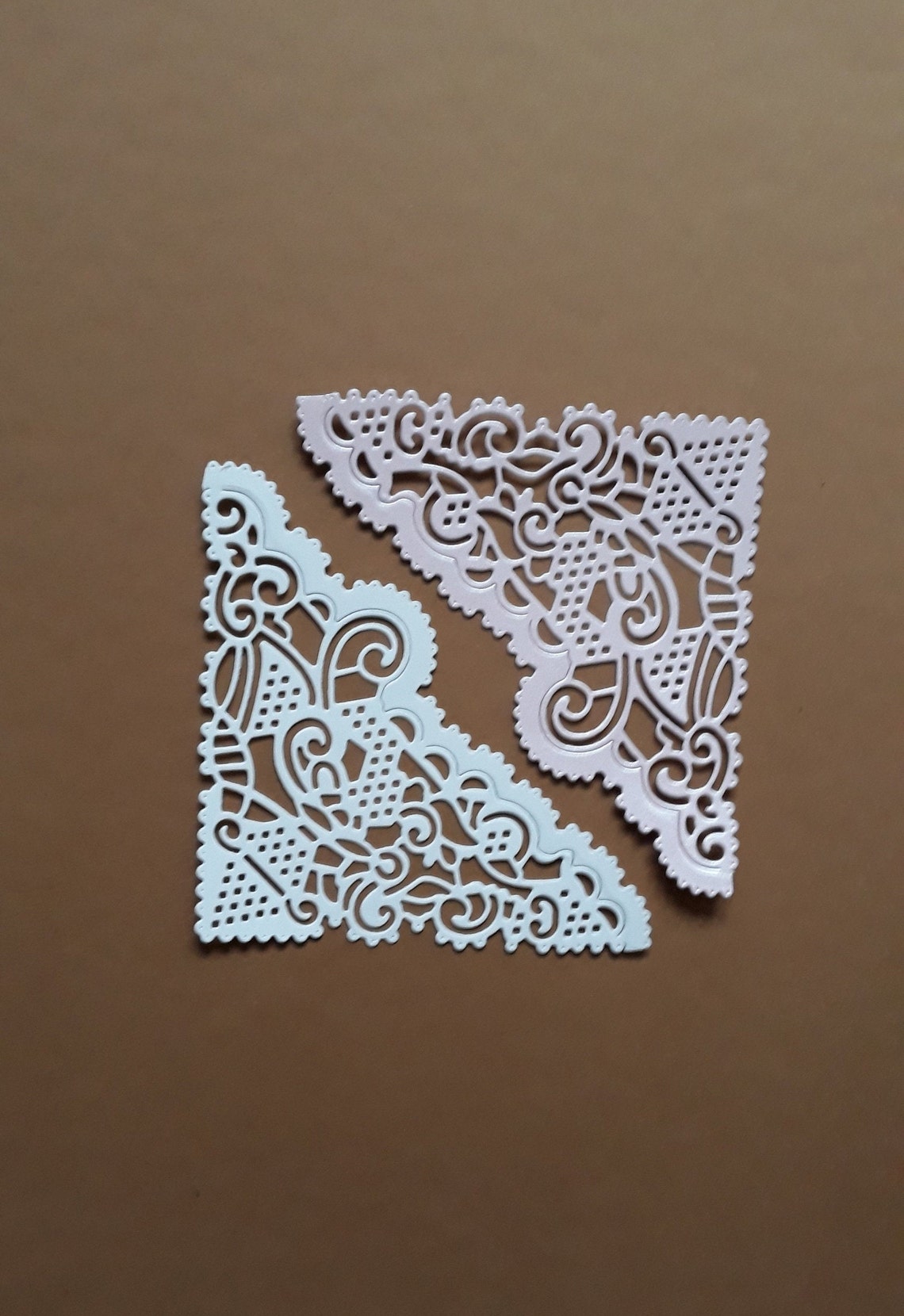 Set of 4 Lace Corners for Cardmaking Lace Corners Paper Die Etsy