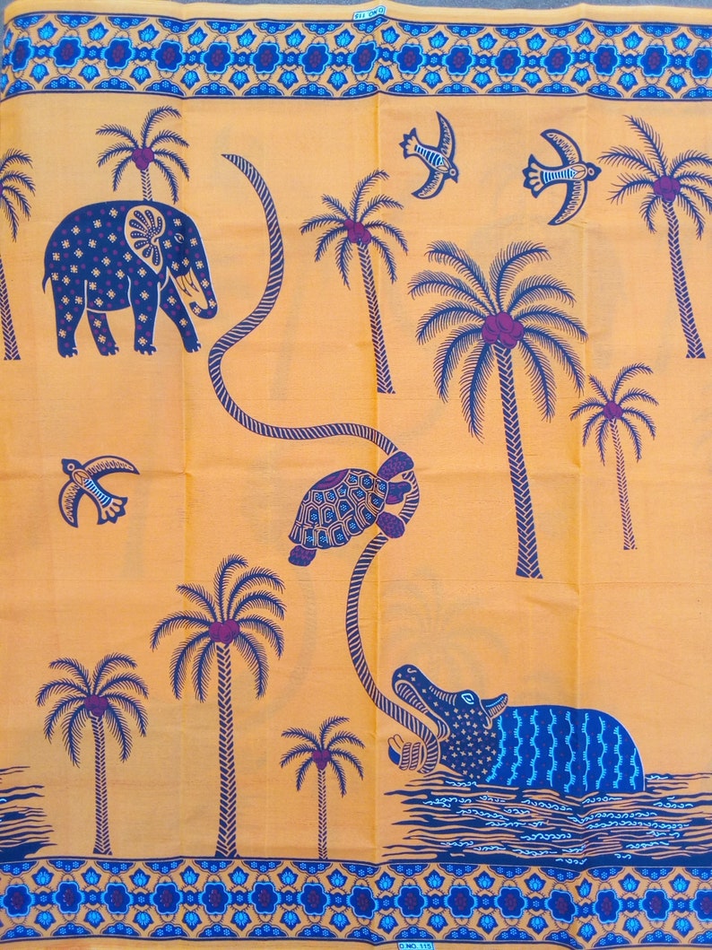 African animals fabric,African animals print,Elephant,Crocodile,Birds,Turtles,Trees,African Fabric by the yard,African animal wall art