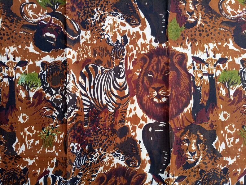 Lion fabric,Elephant fabric Tiger fabric Zebra fabric African fabric by the yard Gazelle fabric Leopard fabric Buffalo fabric