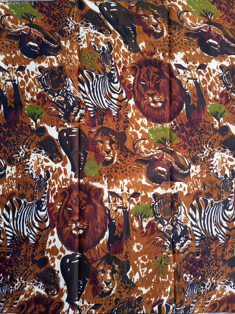 Lion fabric,Elephant fabric Tiger fabric Zebra fabric African fabric by the yard Gazelle fabric Leopard fabric Buffalo fabric