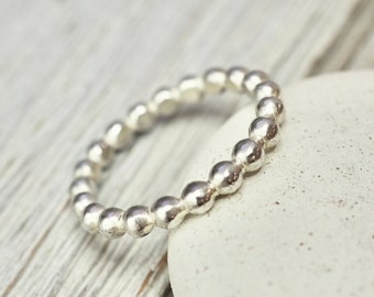 Pebble ring | Sterling silver pebble ring | Heavy pearl silver ring | Silver stacking ring | Handmade silver jewellery | Gift for her