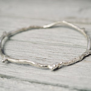 Sterling silver twig bracelet 925 Sterling silver bangle Handmade silver bangle Gift for her Mothers day gift Gift for mum image 8