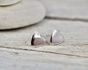 Heart studs | Solid silver heart earrings | Handmade silver jewellery | Handmade in Perth | Gift for her | Best friend gift | Heart earrings