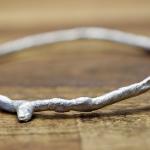 Sterling silver twig bracelet 925 Sterling silver bangle Handmade silver bangle Gift for her Mothers day gift Gift for mum image 5