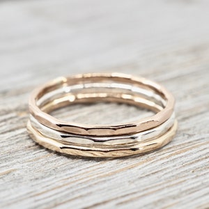 Thin stacking rings | Gold and silver rings | Handmade Jewellery | Gold Filled Jewellery | Stacker rings