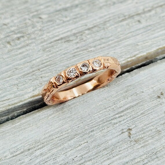Copper and diamond ring sale