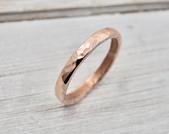 Hammered copper ring | 2.5mm hammered copper ring | Stackable copper ring | Handmade copper jewellery | Copper anniversary gift