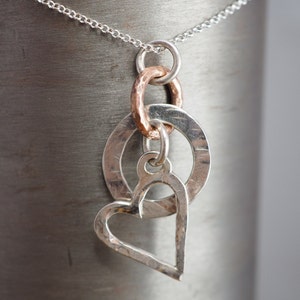 Silver heart pendant | Copper heart jewellery | Handmade Sterling silver jewellery| Gift for her | Gift for wife | Gift for girlfriend