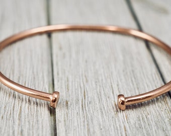 Pure copper open bangle | Mens copper bangle | stackable copper bangle | Gift for him | Fathers day gift | Gift for dad | Gift for her