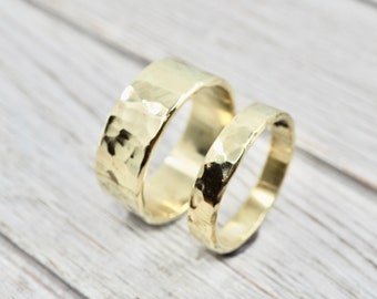 Brass wedding rings | Mr and Mrs rings | His and her rings | Handmade brass jewellery |