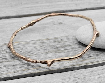 Bronze twig bangle | Bronze bangle | Bronze Anniversary gift | Handmade bronze jewellery | Bronze bracelet | Bronze gift | Bronze bracelet