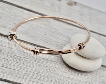 Rose gold bangle | Rose gold wrap bangle | Gold-fill bangle | Handmade gold-fill jewellery | Gift for her | Bridesmaid gift