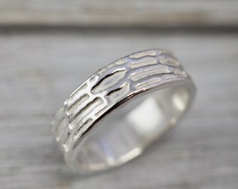 Textured silver band | Heavy silver ring | Silver wedding band | Mr and Mrs Ring | Silver wedding gift | Silver wedding ring | Handmade ring