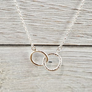 Silver infinity necklace | Sterling silver interlocking circles necklace  | Handmade silver necklace | gift for her | Graduation gift