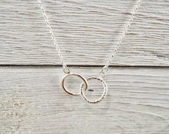 Silver infinity necklace | Sterling silver interlocking circles necklace  | Handmade silver necklace | gift for her | Graduation gift