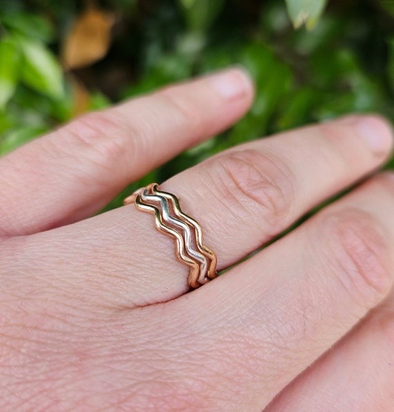 Wavy Ring Skinny Ring Stacker Ring Silver Ring Gold-fill