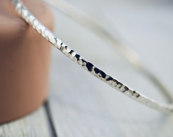 Stacking sterling silver bangle | Hammered silver stacking bangle | Silver bangle | Handmade silver bracelet | Gift for her