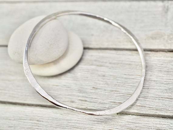 Hammered Finish Cuff Bracelet 3.2mm Width Sterling Silver - Made in the USA Hammered Finish Cuff Bracelet 3.2mm Width Sterling Silver - Made in the USA