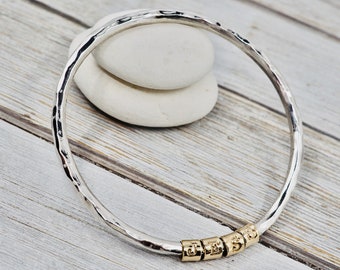 Solid gold initials bangle | Heavy silver initial bangle | Solid sterling silver name bracelet | Gold charm bangle | Handmade jewellery