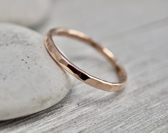 2mm gold ring | Gold-fill stacking ring | Hammered gold band | Gold ring | 14K gold fill jewellery | Stacker ring | Handmade jewellery