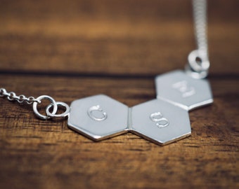 Initials necklace | Sterling silver personalised initial pendant | Customised name necklace | Handmade | Mothers day gift | Gift for mum