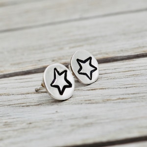Silver star studs | Cute star earrings | Solid 925 Sterling silver studs | Star earrings | Handmade Silver earrings | Gift for her