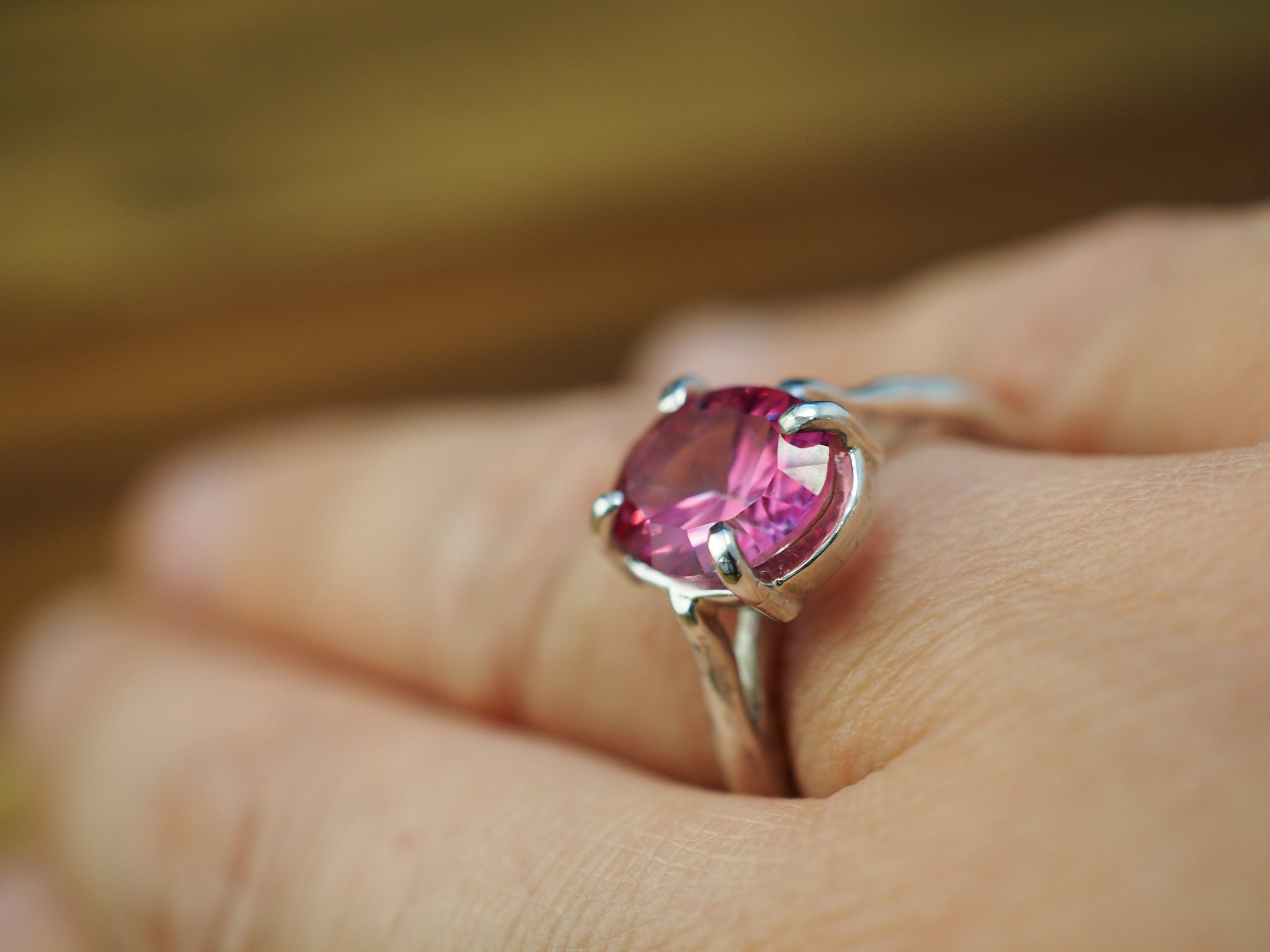Pink topaz ring 925 sterling silver ring Handmade silver jewellery