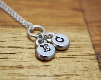 Silver initials necklace