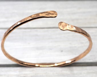 Bronze open bangle | Solid bronze cuff | Handmade bronze jewellery
