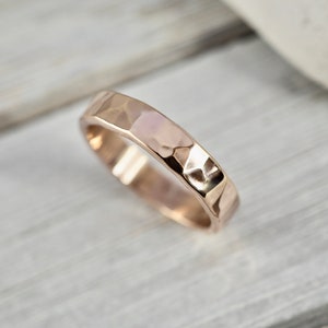 Chunky rose gold ring | Hammered rose gold-filled ring | Handmade jewellery | Rose gold-fill ring | Thick gold ring | Gift for her | Wedding