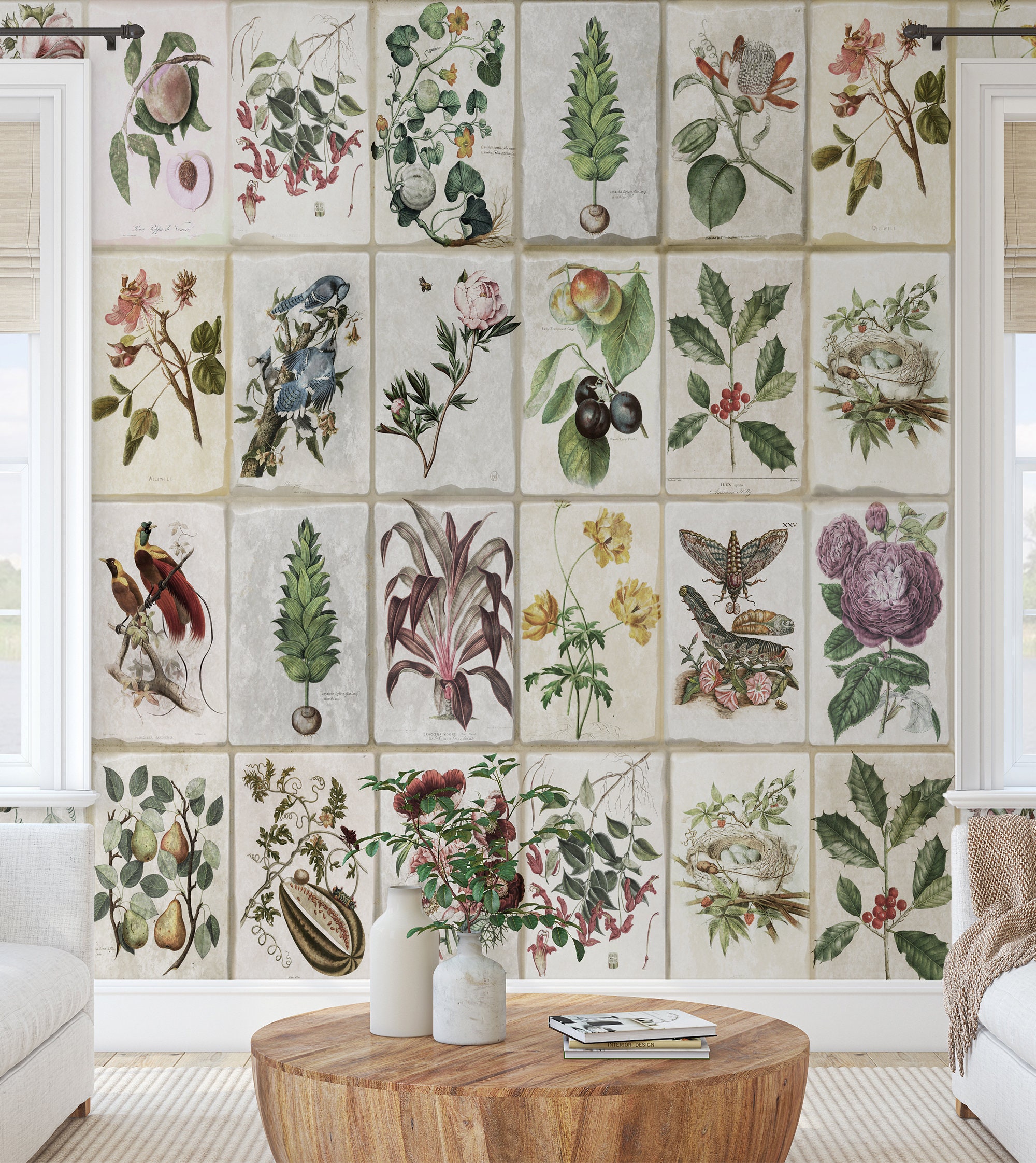 Floral Wallpaper Peel and Stick Vintage Floral Wallpaper | Etsy