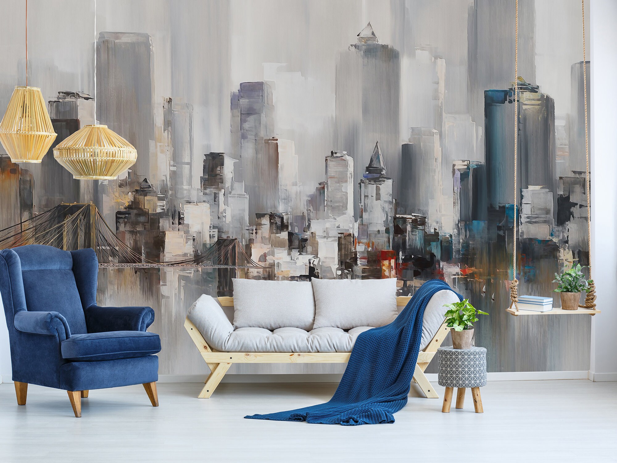 Peel and Stick Self Adhesive City Wallpaper Removable New York Etsy