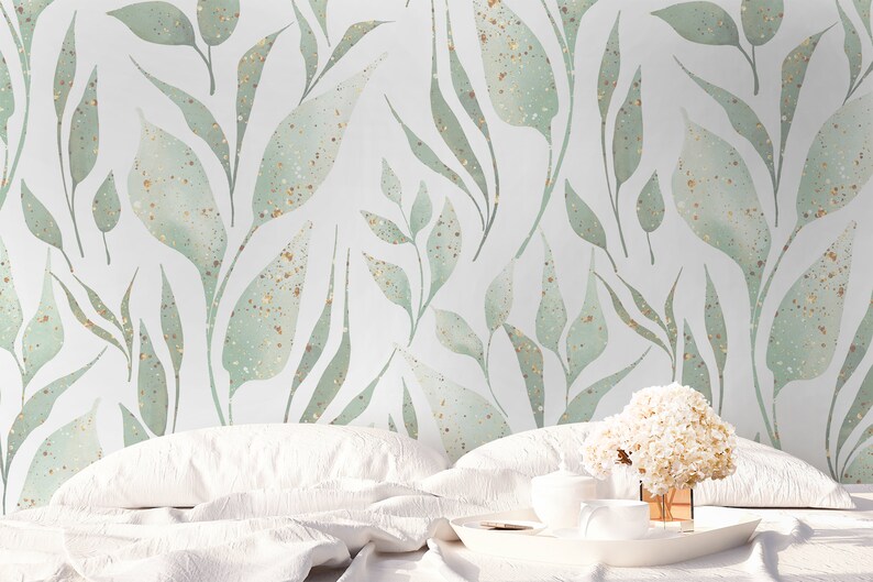 Nature Wallpaper Self Adhesive Peel and Stick Green Leaves Etsy