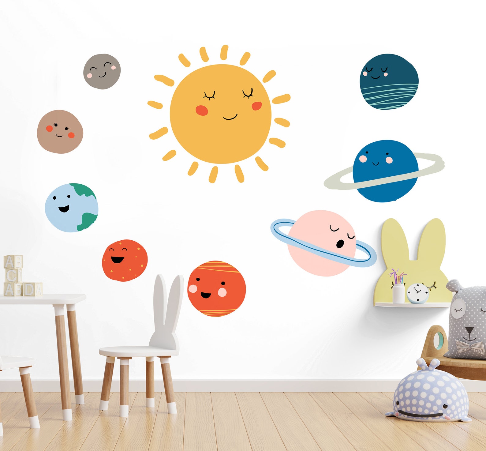 Kids Wall Decal Cute Wall Decals Sun and Wall Etsy
