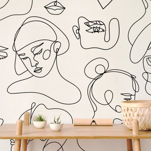 Art Wallpaper Self Adhesive Peel And Stick Abstract Faces Wall Etsy Find the best hd iphone x wallpapers. etsy