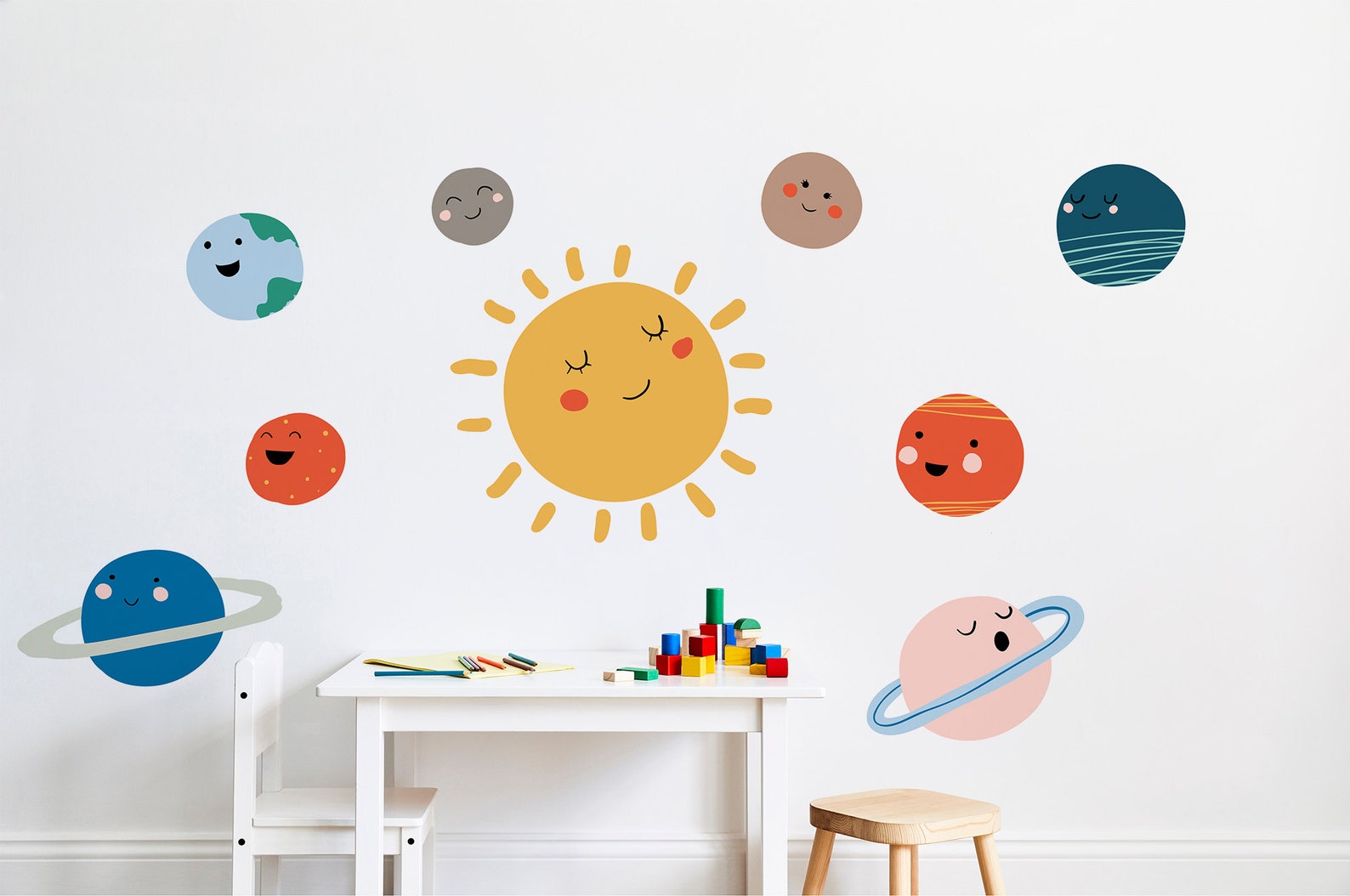Kids Wall Decal Cute Wall Decals Sun and Wall Etsy