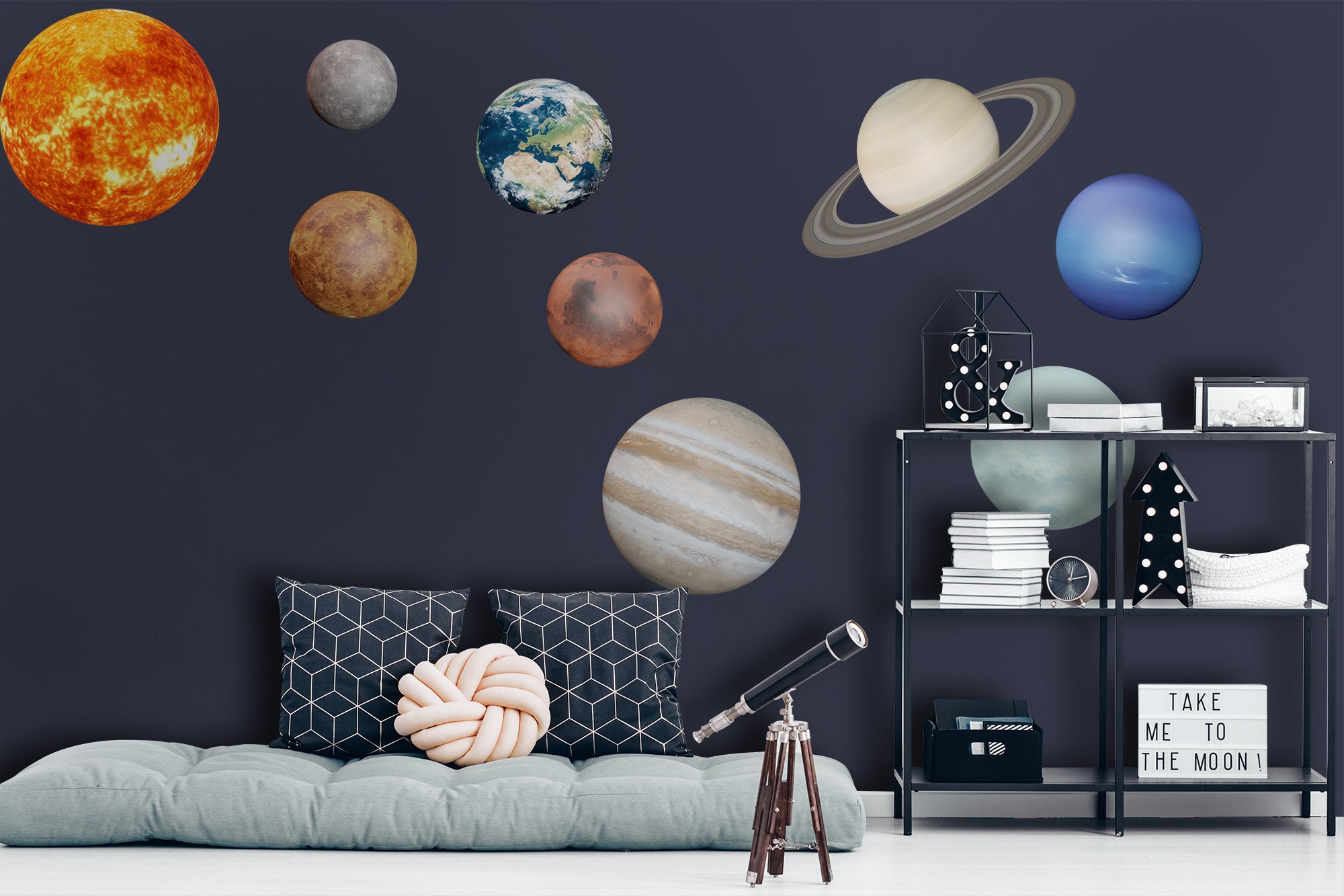 Kids Wall Decal Wall Decal Realistic Space Wall Sticker Etsy