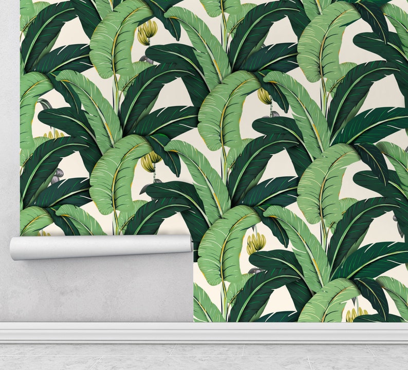 Banana Leaf Wallpaper Self Adhesive Peel and Stick Tropical Etsy