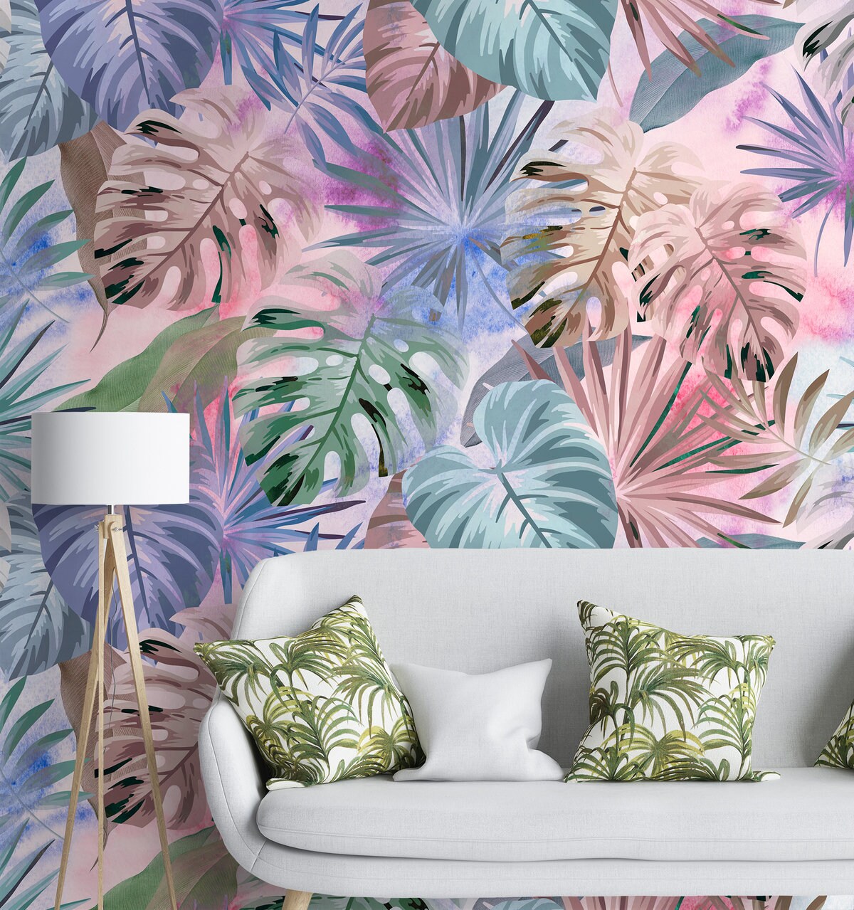Tropical Wallpaper Self Adhesive Peel and Stick Exotic Leaf Etsy