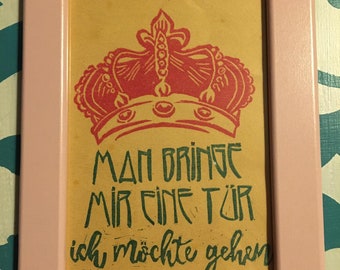 Picture, pink, queen, princess, crown, recycling, stamp, picture frame, text