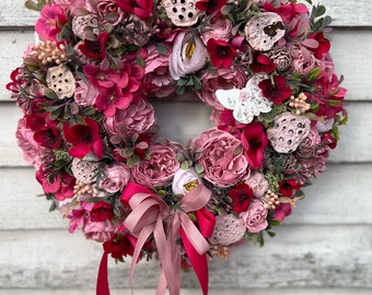 Konstgjorda kransar rosa vår