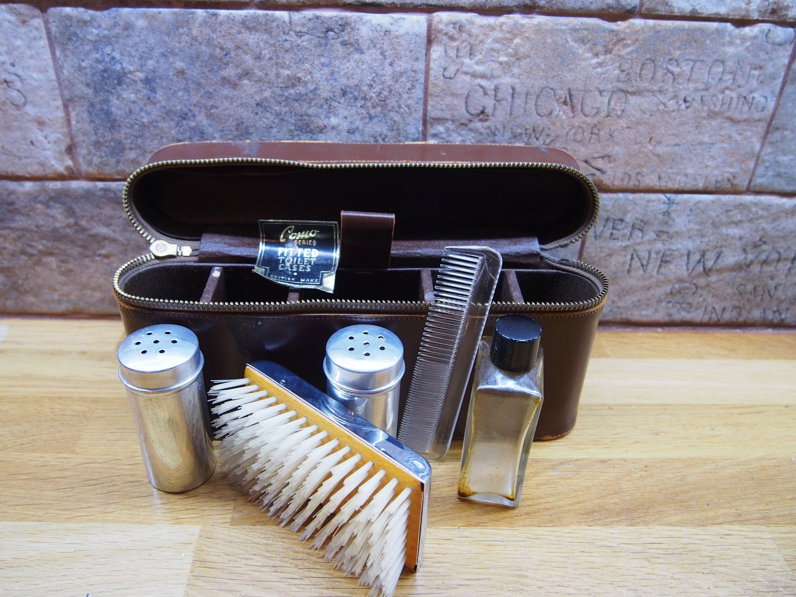 Vintage Leather Men's Grooming Kit Vintage Shaving Kit Etsy