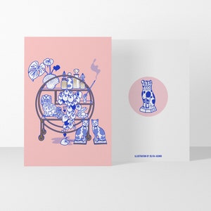 Martwa natura // Chroń swoją ceramikę //Ilustracja Wydruk cyfrowy Pocztówka A5