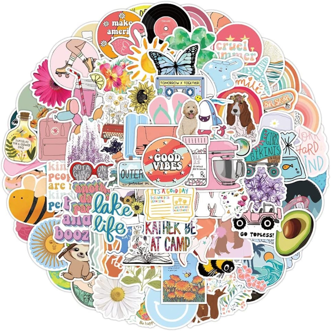100pcs VSCO Cute Aesthetic Preppy Stickers for Laptop Luggage 