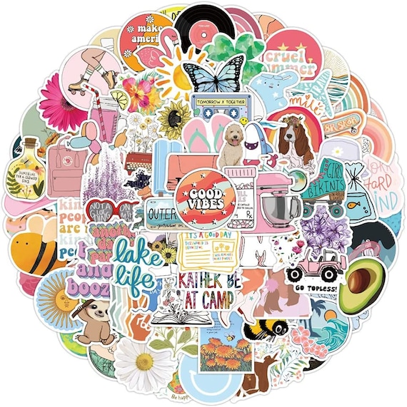 100pcs VSCO Cute Aesthetic Preppy Stickers for Laptop Luggage