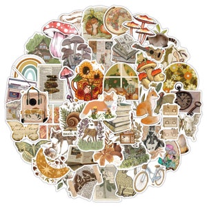 100pcs Classic Vintage Stickers Animal Vinyl Art Retro Scrapbook Journal Craft Diary For Laptop Luggage Decal Vinyl Water Bottle Girls Boys