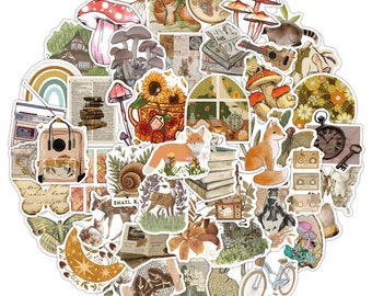 100pcs Classic Vintage Stickers Animal Vinyl Art Scrapbook Journal Craft Diary  For Laptop Luggage Decal Vinyl Water Bottle Notebook Girls