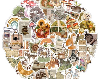 100pcs Classic Vintage Stickers Animal Vinyl Art Retro Scrapbook Journal Craft Diary For Laptop Luggage Decal Vinyl Water Bottle Girls Boys